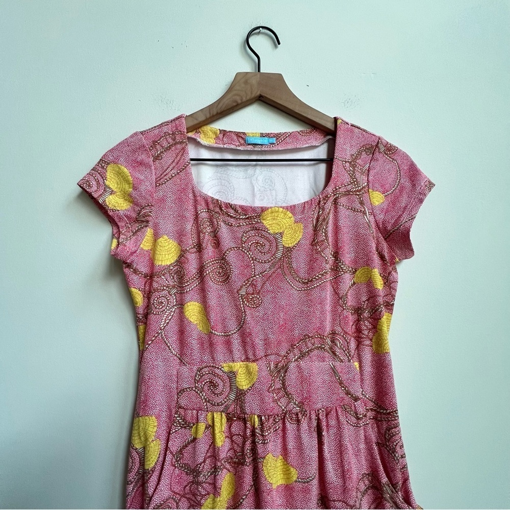 J. McLaughlin XS Seashell Rope Scroll Catalina Cloth Emma Dress Red Coastal - Picture 4 of 12